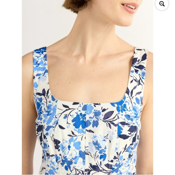 Free Assembly Cotton Sleeveless Square Neck Midi Dress 3X Floral Cottagecore - Picture 3 of 16